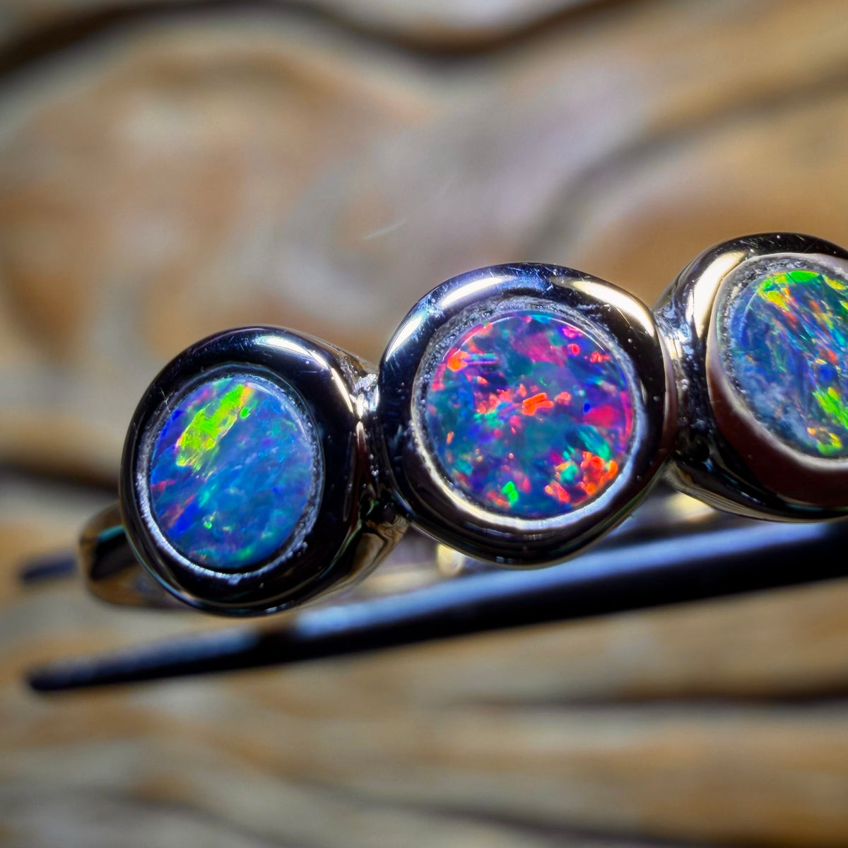 Sterling Silver - Queensland Boulder Opal Doublet Ring