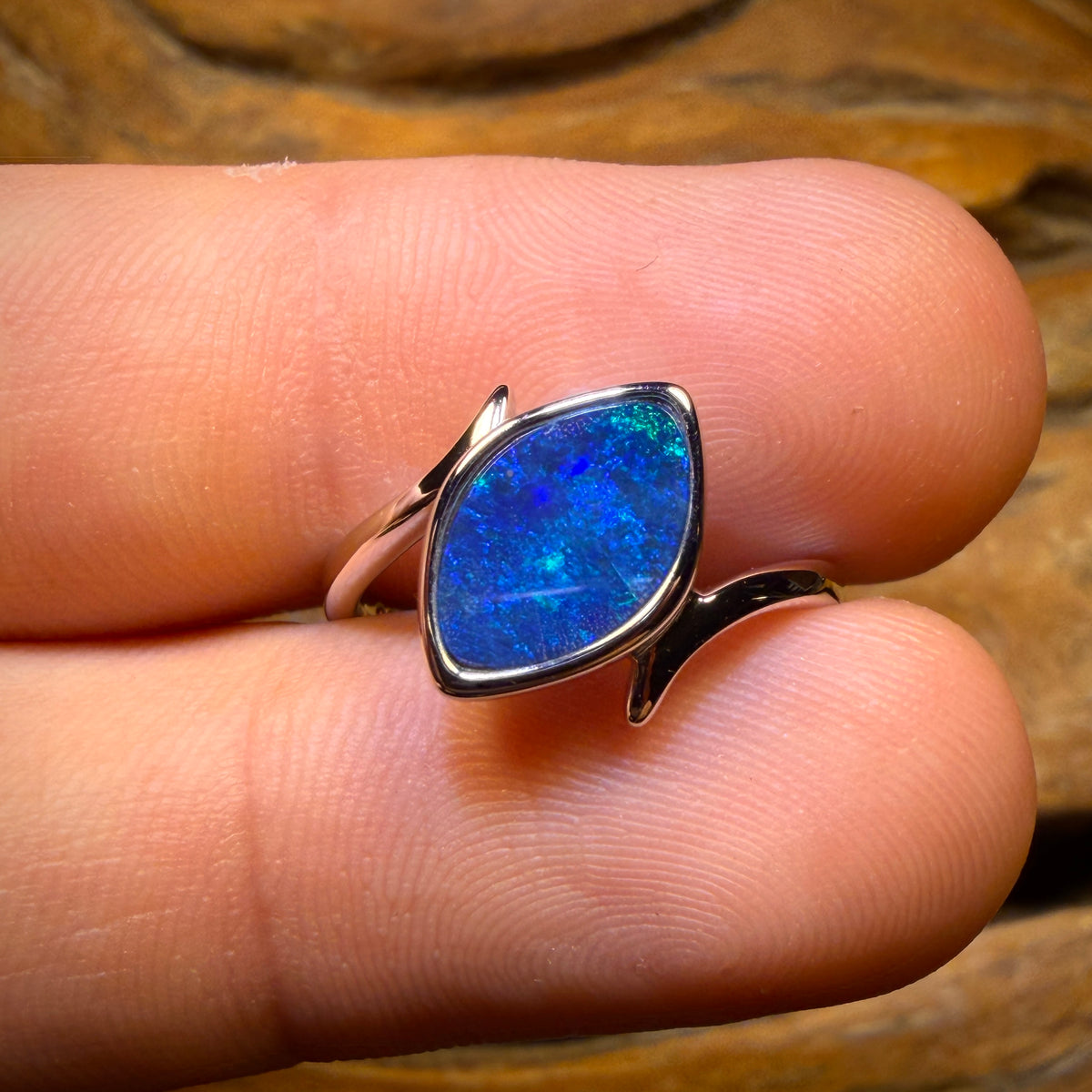Sterling Silver - Queensland Boulder Opal Doublet Ring