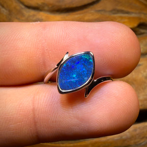 Sterling Silver - Queensland Boulder Opal Doublet Ring