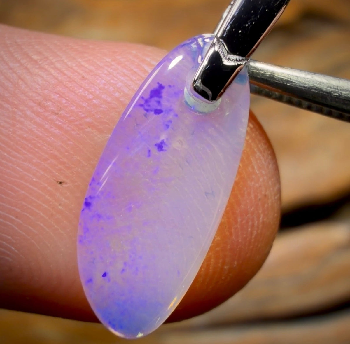 Sterling Silver - South Australian Solid Crystal Opal Pendant