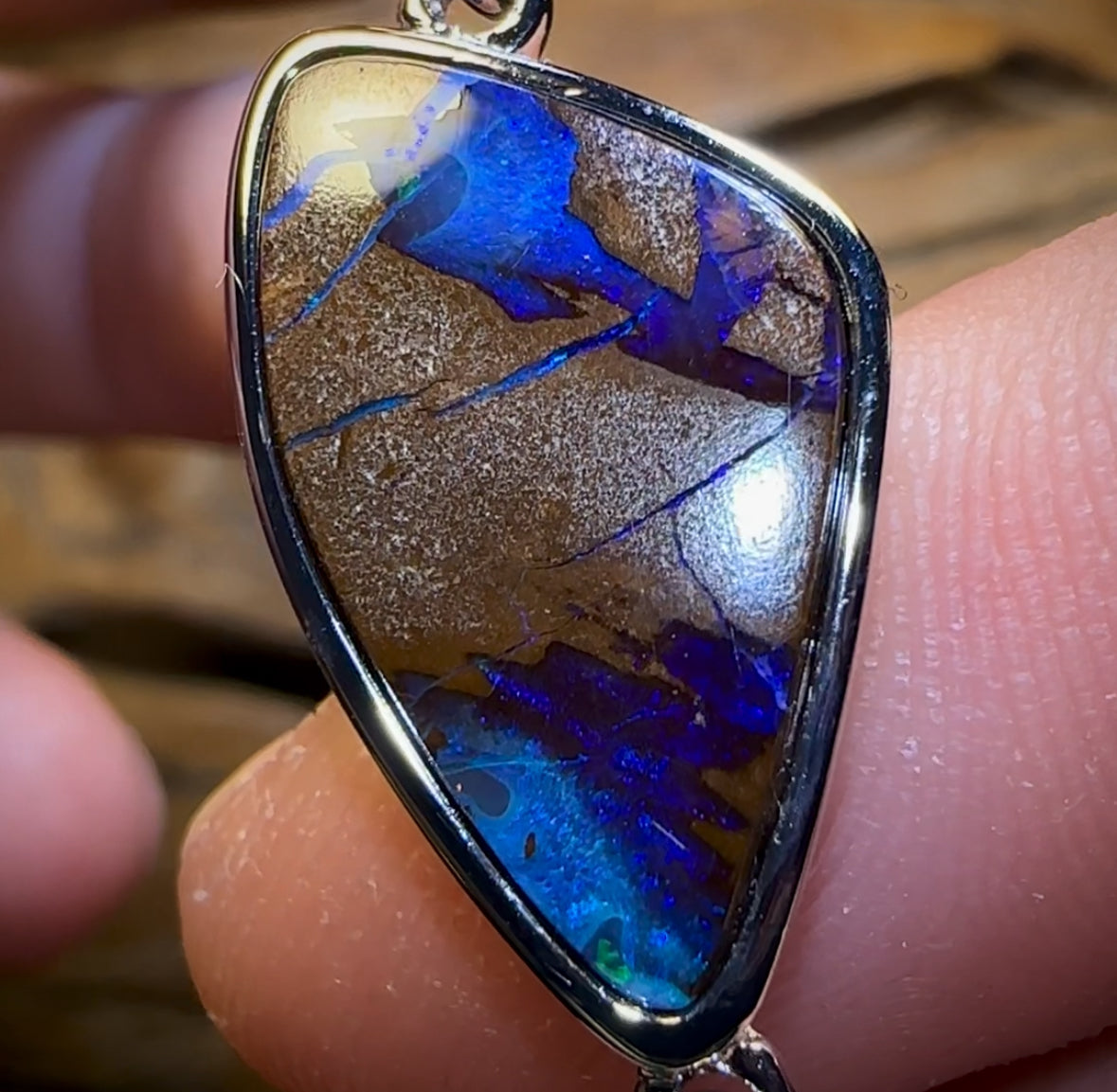 Sterling Silver - Solid Australian Boulder Opal Bracelet