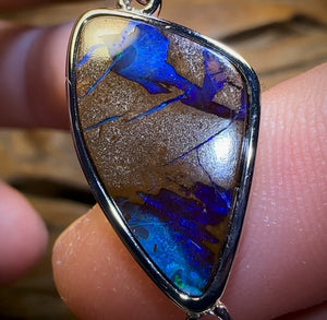 Sterling Silver - Solid Australian Boulder Opal Bracelet