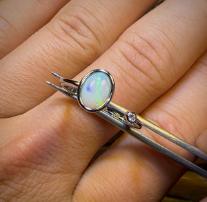 Sterling Silver - South Australian Crystal Opal Ring