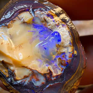 99.1cts - Partial Yowah Nut Crystal Centre Opal Rough Piece