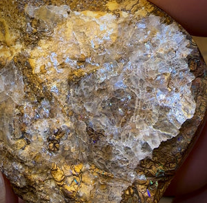 322.1cts - Rare Polished Tribal Yowah Nut Opal Geological Specimen with Gypsum