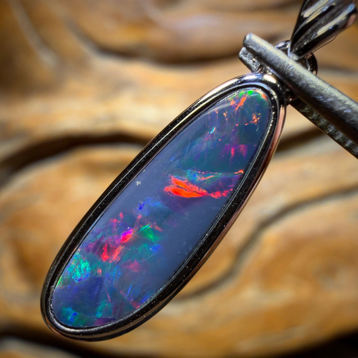 🔨 AUCTION 🔨 Sterling Silver - Queensland Boulder Opal Doublet Pendant