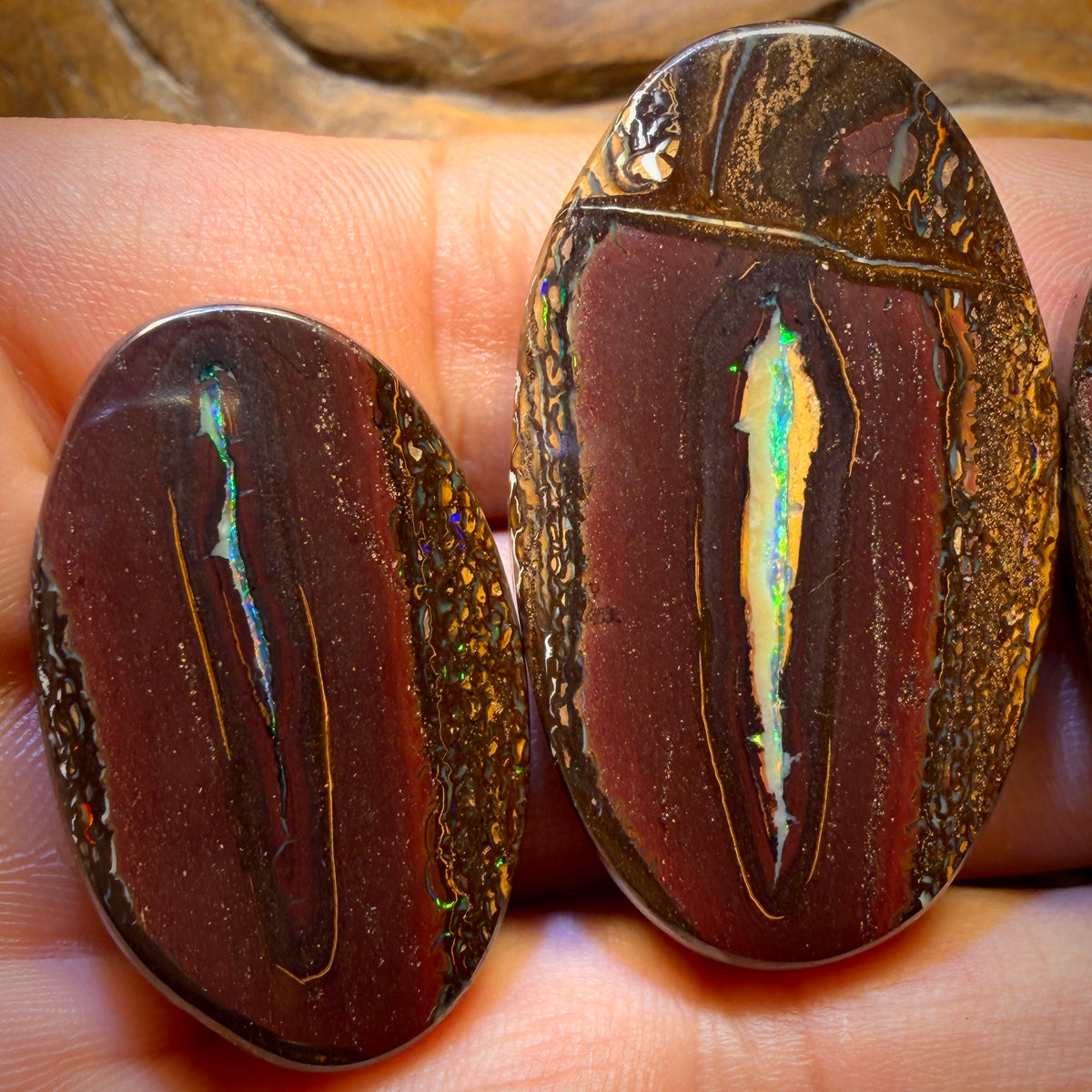 201.8cts - Super Rare Yowah Nut Crystal Centre Opal Trio Parcel. Australian Opal