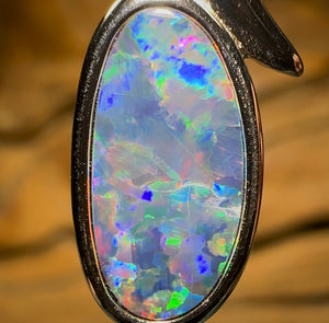 Sterling Silver - Australian￼ Boulder Opal Doublet Pendant - Opal Whisperers