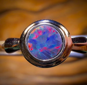 Sterling Silver - Queensland Boulder Opal Doublet Ring