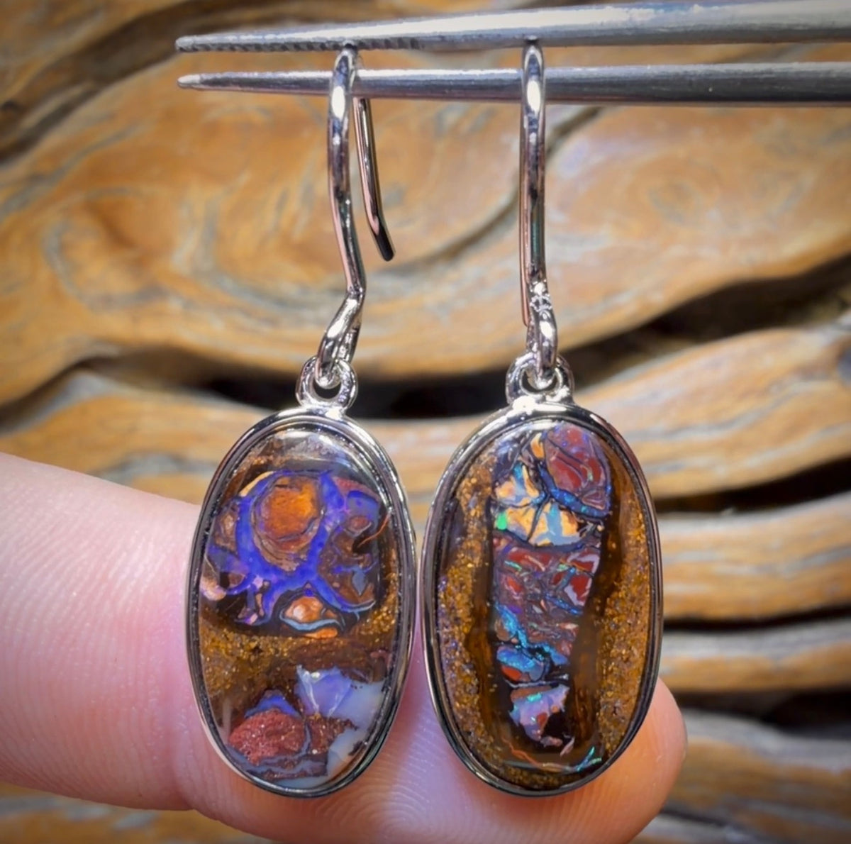 Sterling Silver - Yowah Nut Opal Earrings