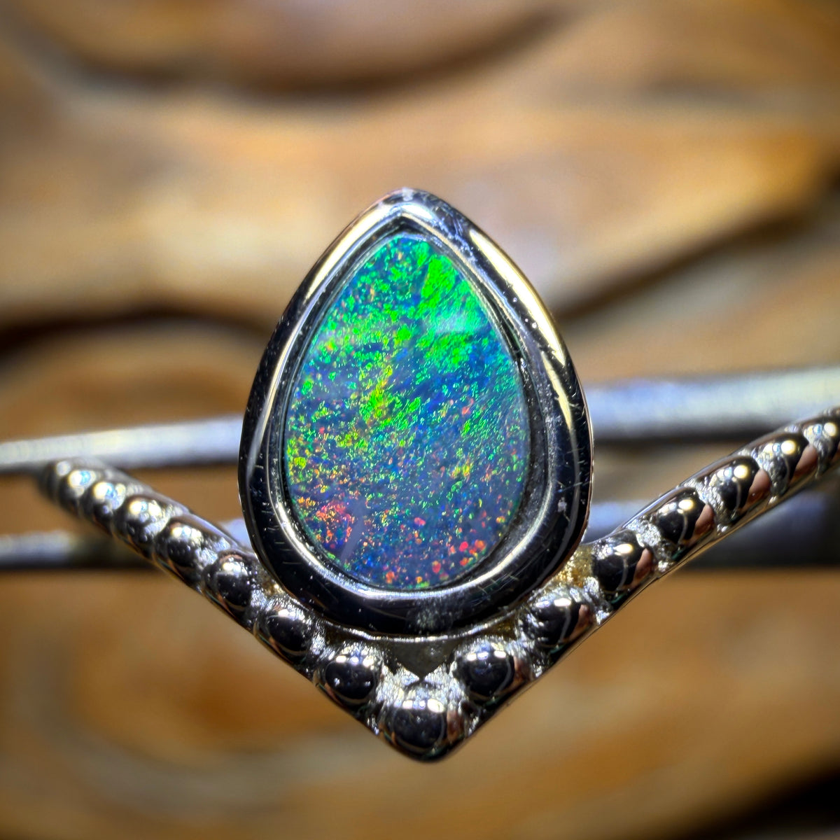 🔨 AUCTION 🔨 Sterling Silver - Queensland Boulder Opal Doublet Ring