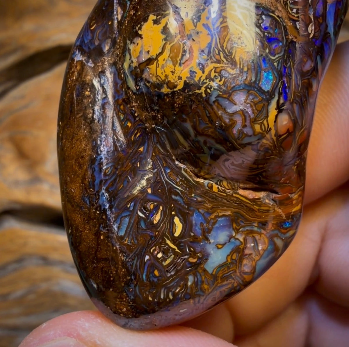 265.6cts - Top Tribal Australian Boulder Opal. Polished Specimen