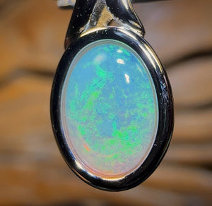 Sterling Silver - Solid South Australian Crystal Opal Pendant