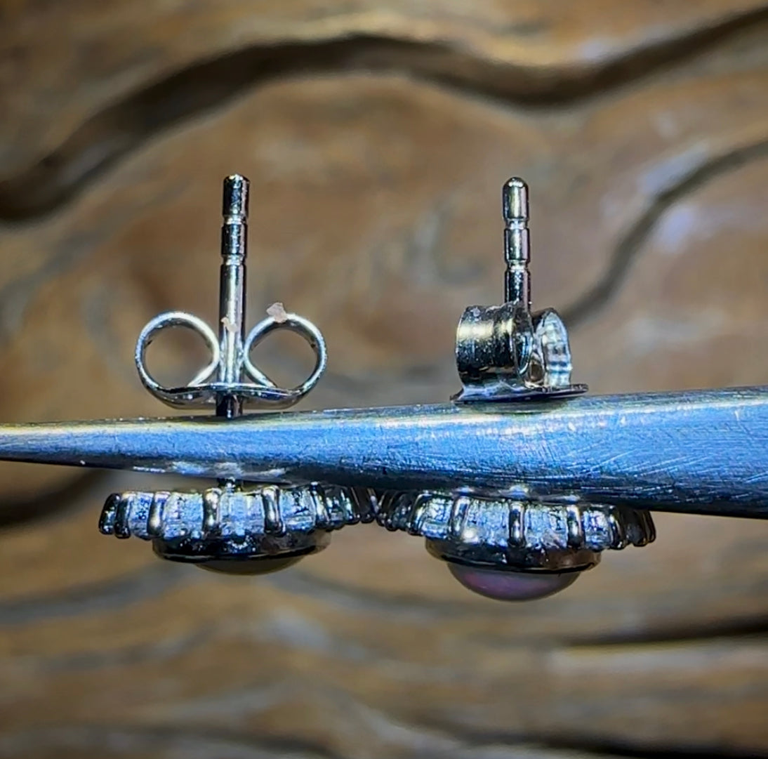 Sterling Silver - South Australian Crystal Opal Stud Earrings - Opal Whisperers