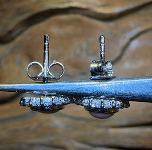 Sterling Silver - South Australian Crystal Opal Stud Earrings - Opal Whisperers