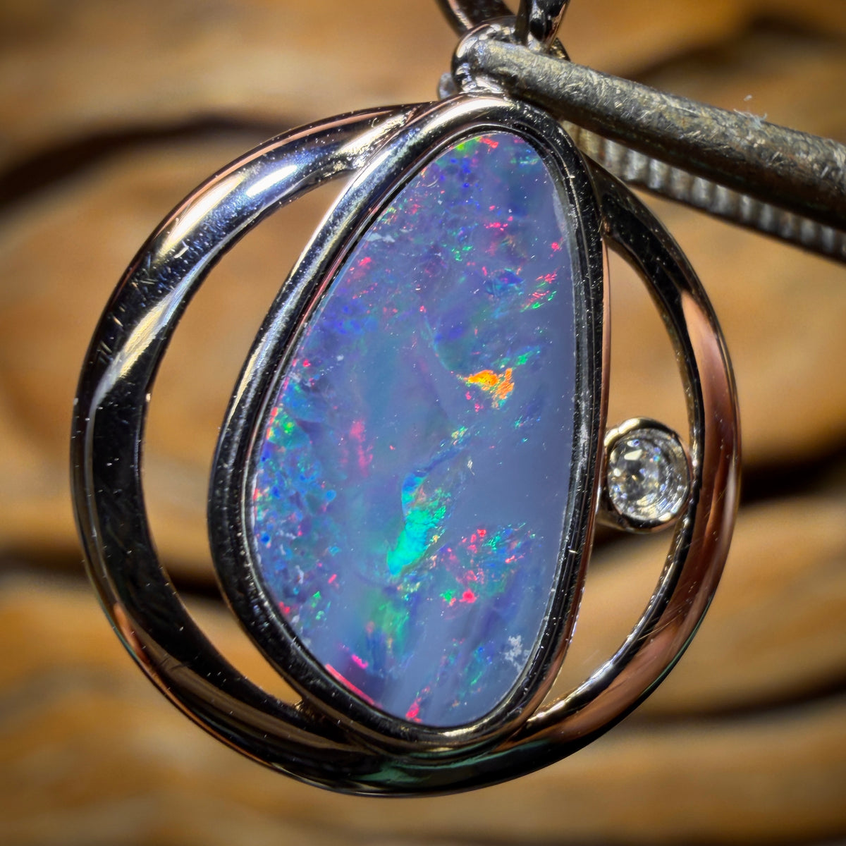 Sterling Silver - Australian Boulder Opal Doublet Pendant