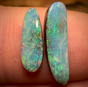 3.15cts - Australian Boulder Seam Opal Pair