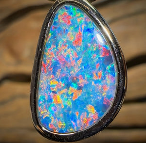 14k Unique Rose Gold - Handmade Doublet Opal Pendant - Opal Whisperers