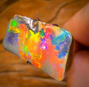 10.8cts - Super Stone Amazing ‘Concertina’ TOP GEM Yowah Nut Opal. Red Multicolours!!