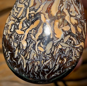 32 x 20mm - Best Tribal Drilled Boulder Opal Pendant w/ Eco Friendly Vegan Cord