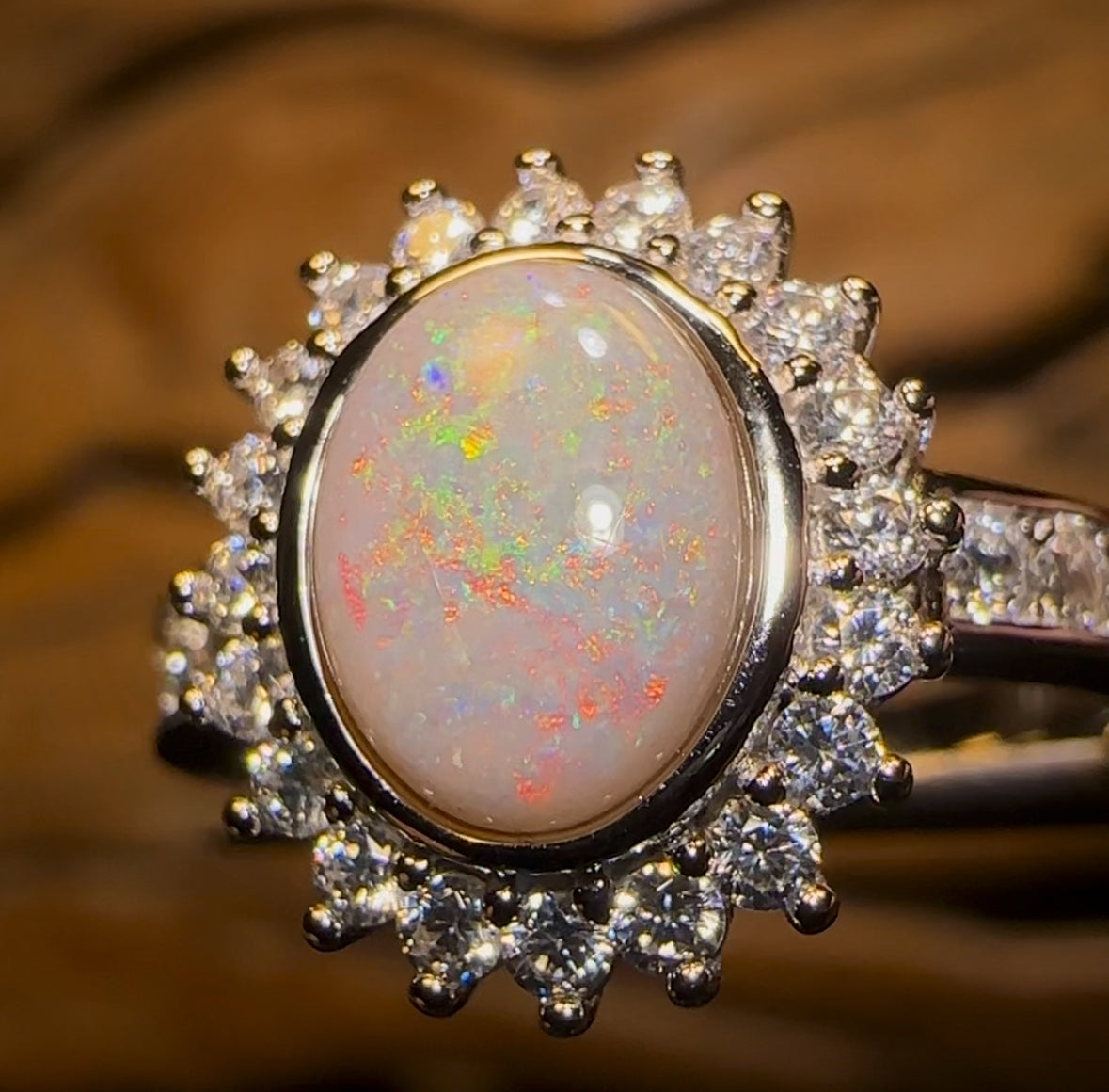Sterling Silver - South Australian White Opal Ring