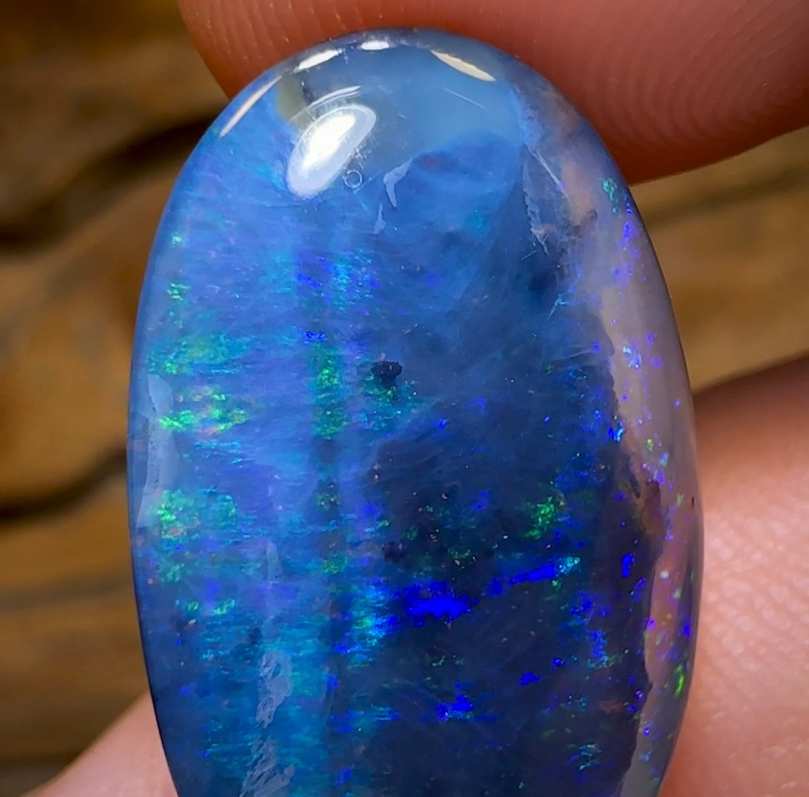 20.1cts - Queensland Black Boulder Opal from Winton - Opal Whisperers