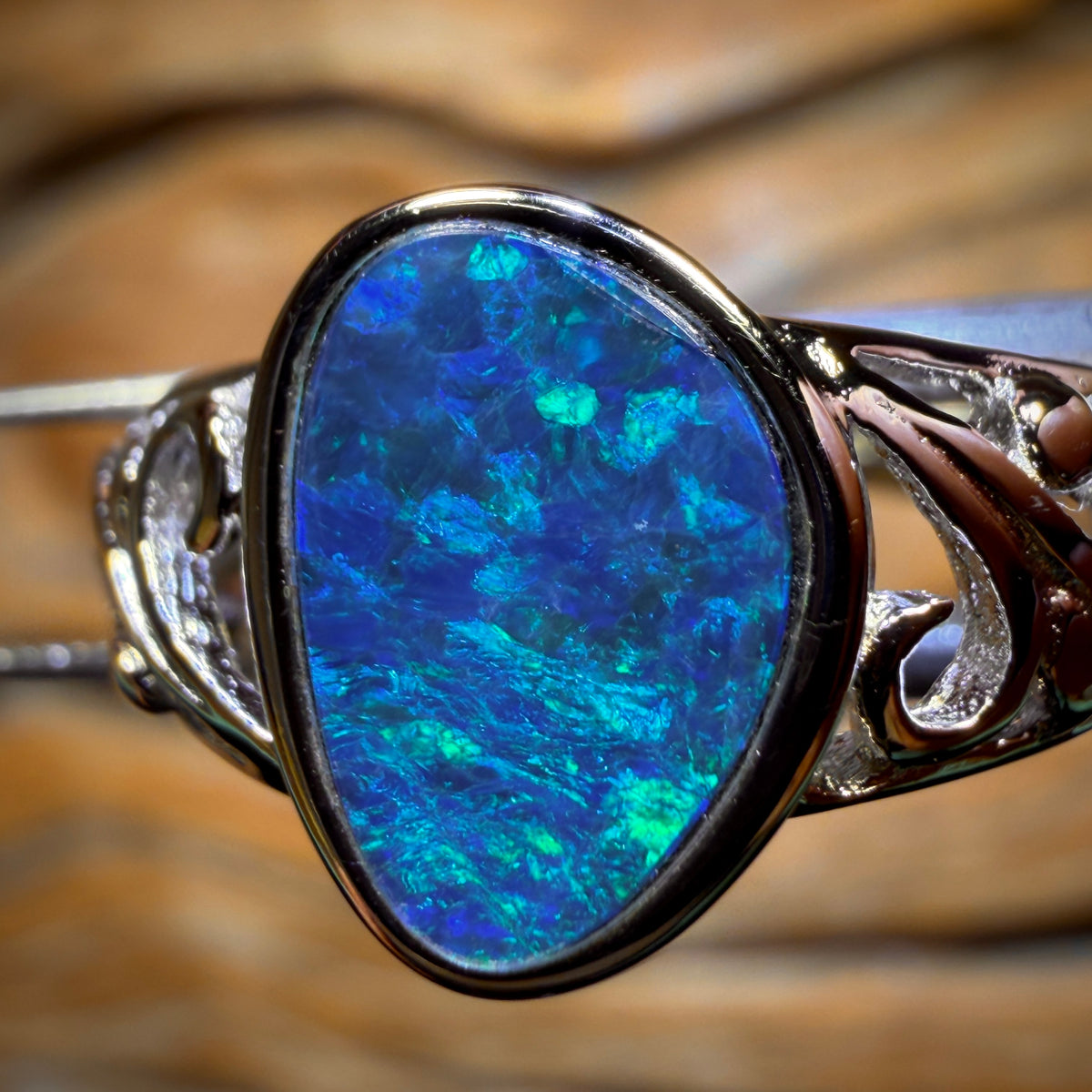 Sterling Silver - Queensland Boulder Opal Doublet Ring