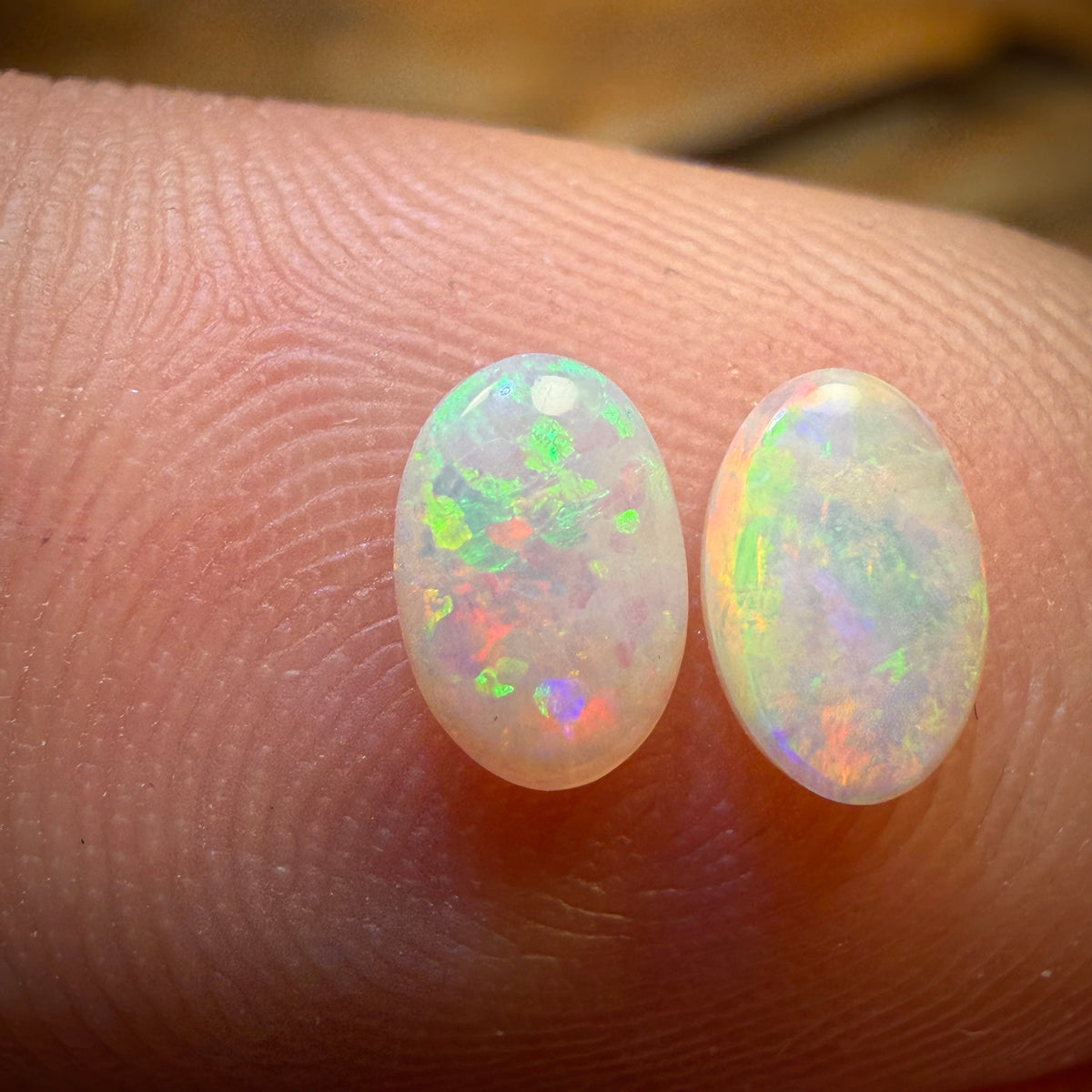 0.45cts - South Australian White Opal Pair