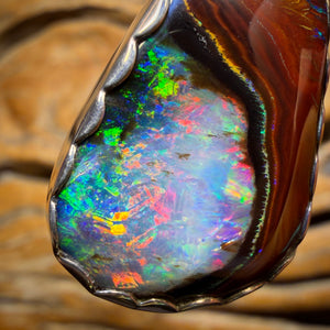 Old School Heritage BANGER! Super Rare  Sterling Silver - Rare Yowah Nut Kernel Opal UNISEX Pendant