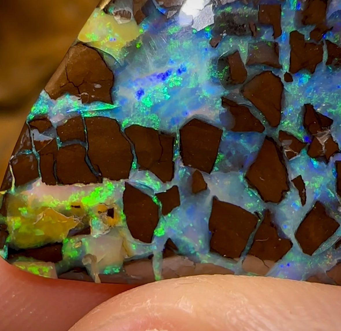 12.5cts - Amazing Queensland Boulder Opal With Unique Pattern from Winton - Opal Whisperers