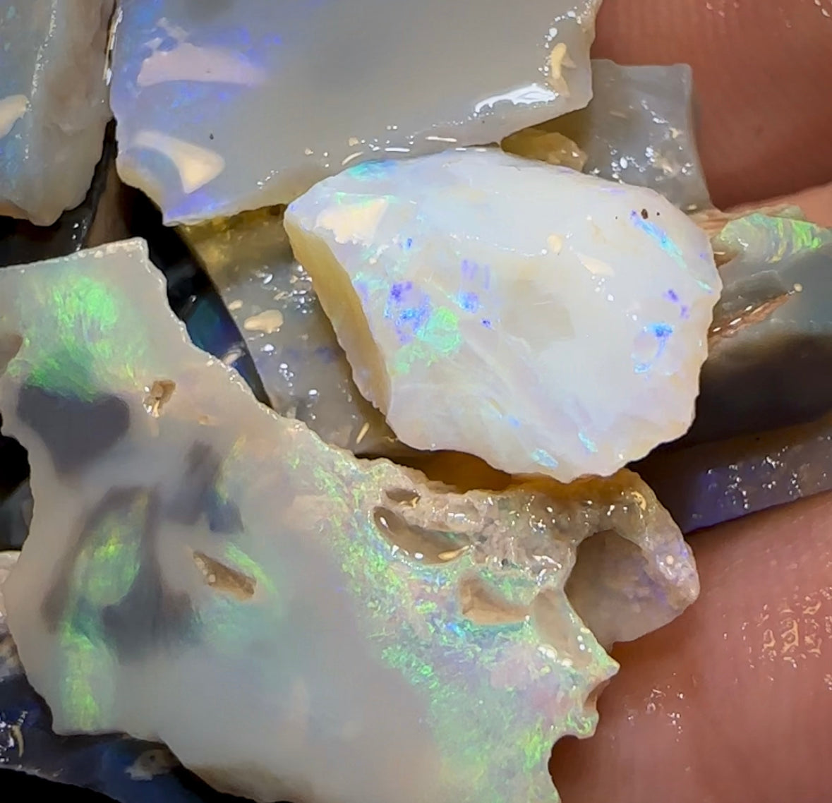 165.3cts - 30x Lightning Ridge Light, Dark and Black Opal Rough Parcel - Opal Whisperers