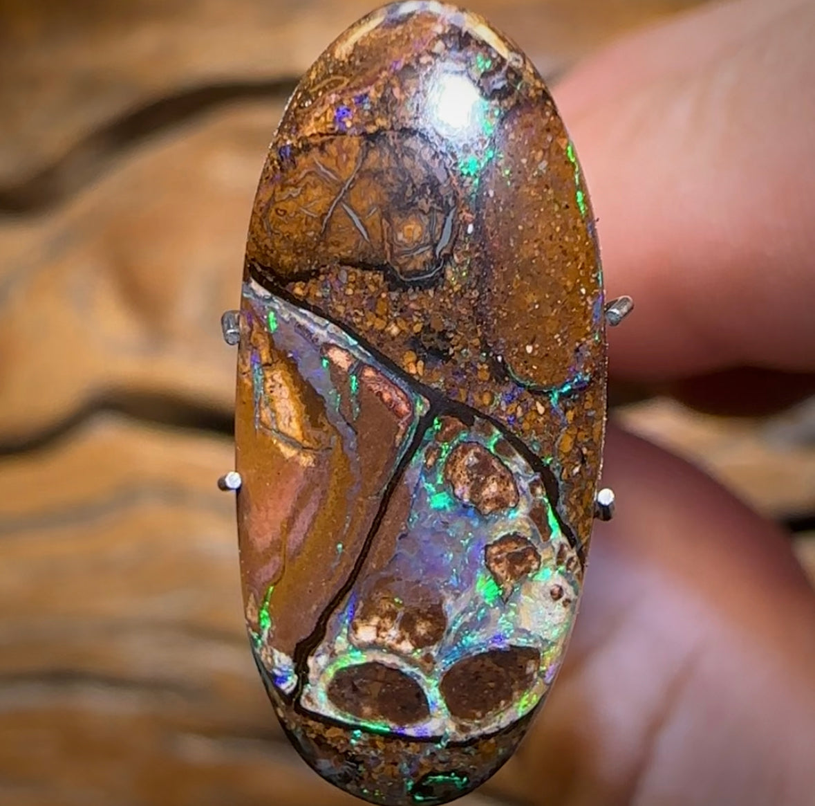 7.6cts - “Finger Print” Yowah Nut Conglomerate Opal - Opal Whisperers