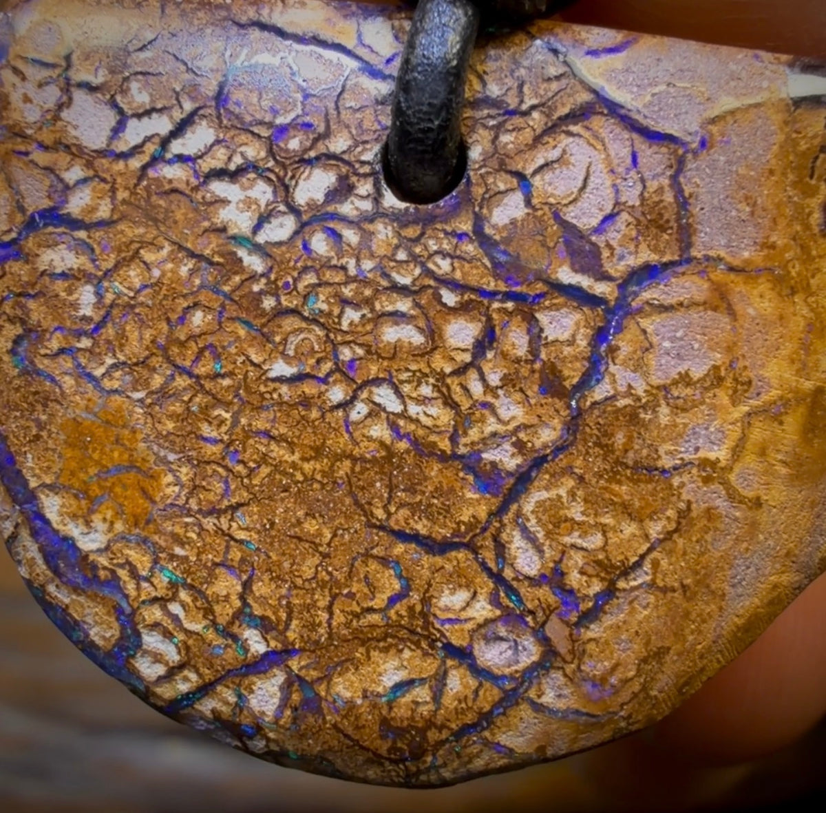 29 x 23mm - Drilled Porcelain Tribal Queensland Boulder Opal Necklace