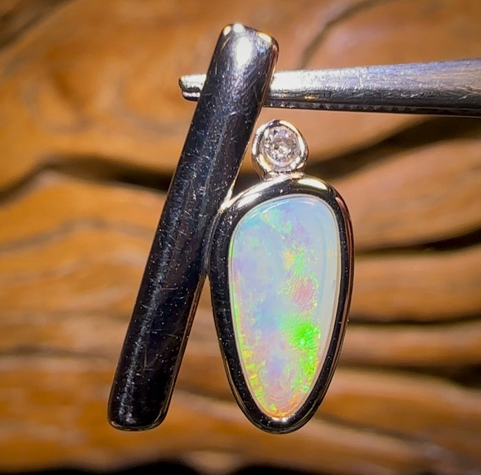 🔨 AUCTION 🔨 Sterling Silver - Solid South Australian Crystal Opal Pendant