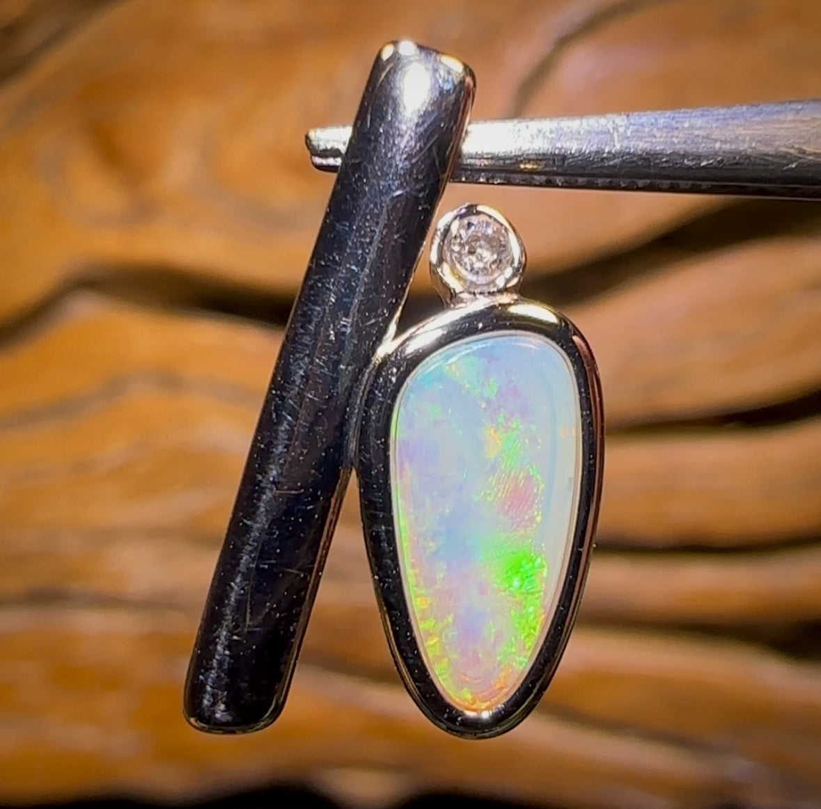 Sterling Silver - Solid South Australian Crystal Opal Pendant