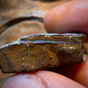 Dad Card! 66.3cts - Queensland Boulder Seam Opal Rough Piece. Natural Split