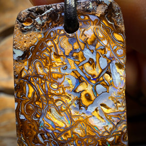 WILDCARD! 32 x 19mm - Drilled Tribal Queensland Boulder Opal Necklace