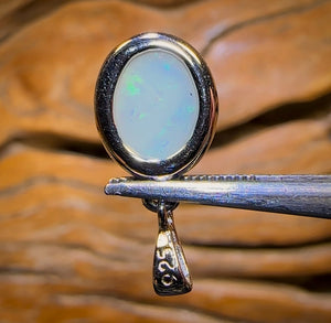Sterling Silver - Solid South Australian White Opal Pendant