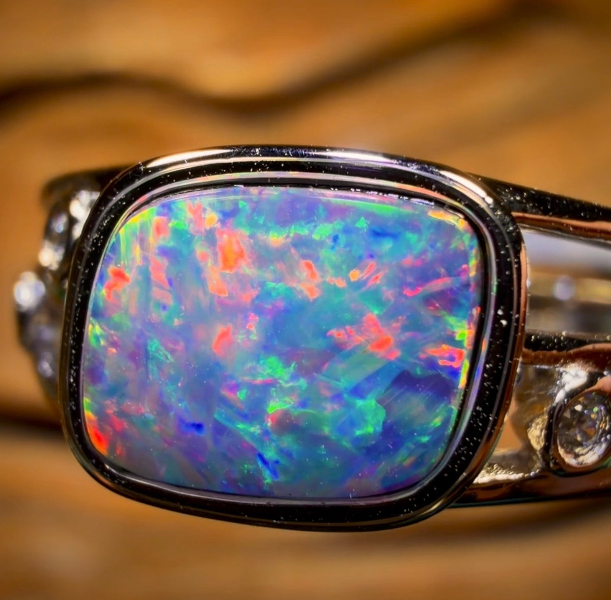 Sterling Silver - Queensland Boulder Unisex Opal Doublet Ring