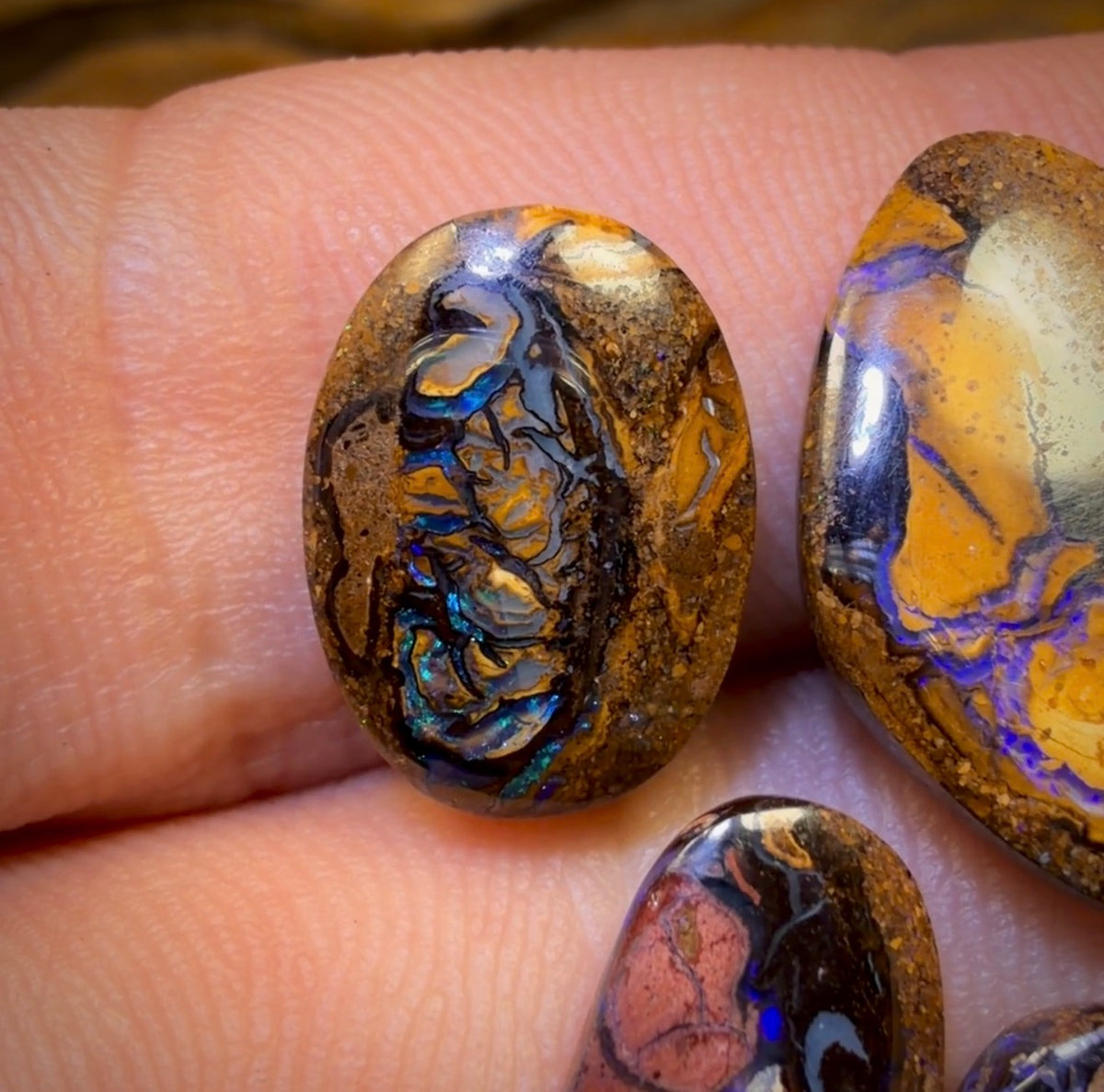 🔒 36.8cts - 6x Australian Tribal Boulder Opal’s. Wholesale Dealers Parcel