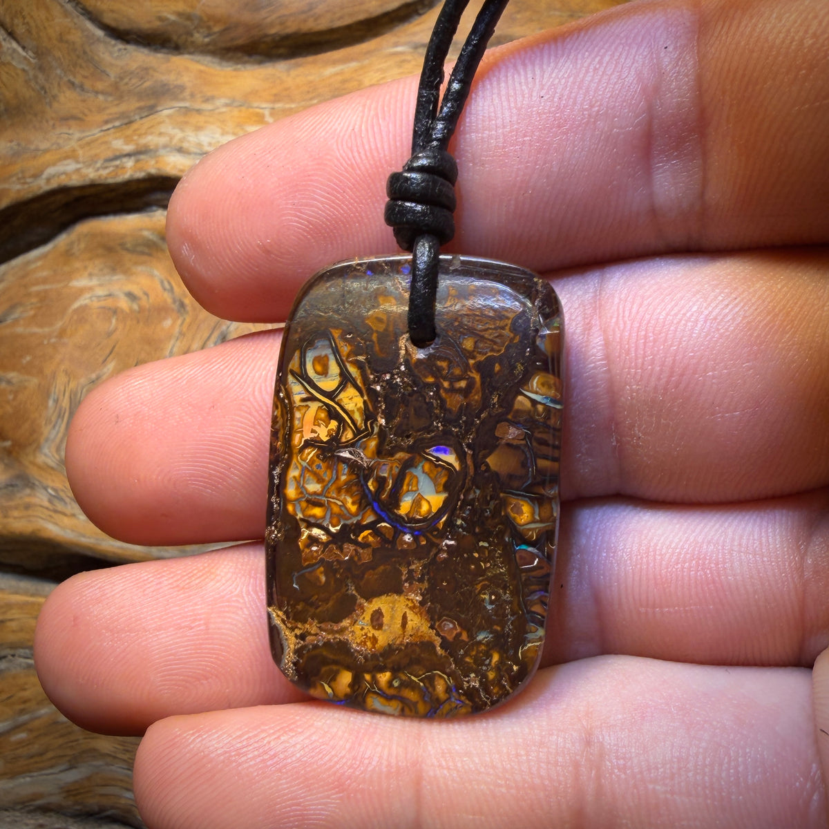 37 x 23mm - Drilled Tribal Queensland Boulder Opal Necklace