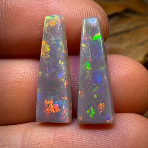 7.7cts - South Australian Dark Opal Pair from Mintabie