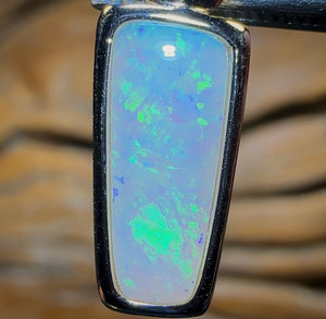 Sterling Silver - Solid South Australian White Opal Pendant