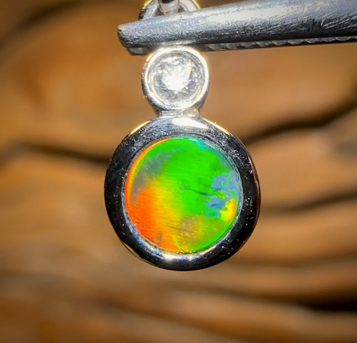 14k White Gold - Queensland Boulder Opal Doublet Pendant
