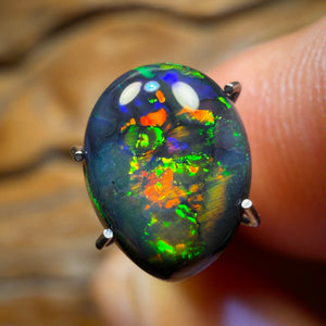 “Set in Stone” - Private Collector Investment - 2.3cts Gem Lightning Ridge Black Opal
