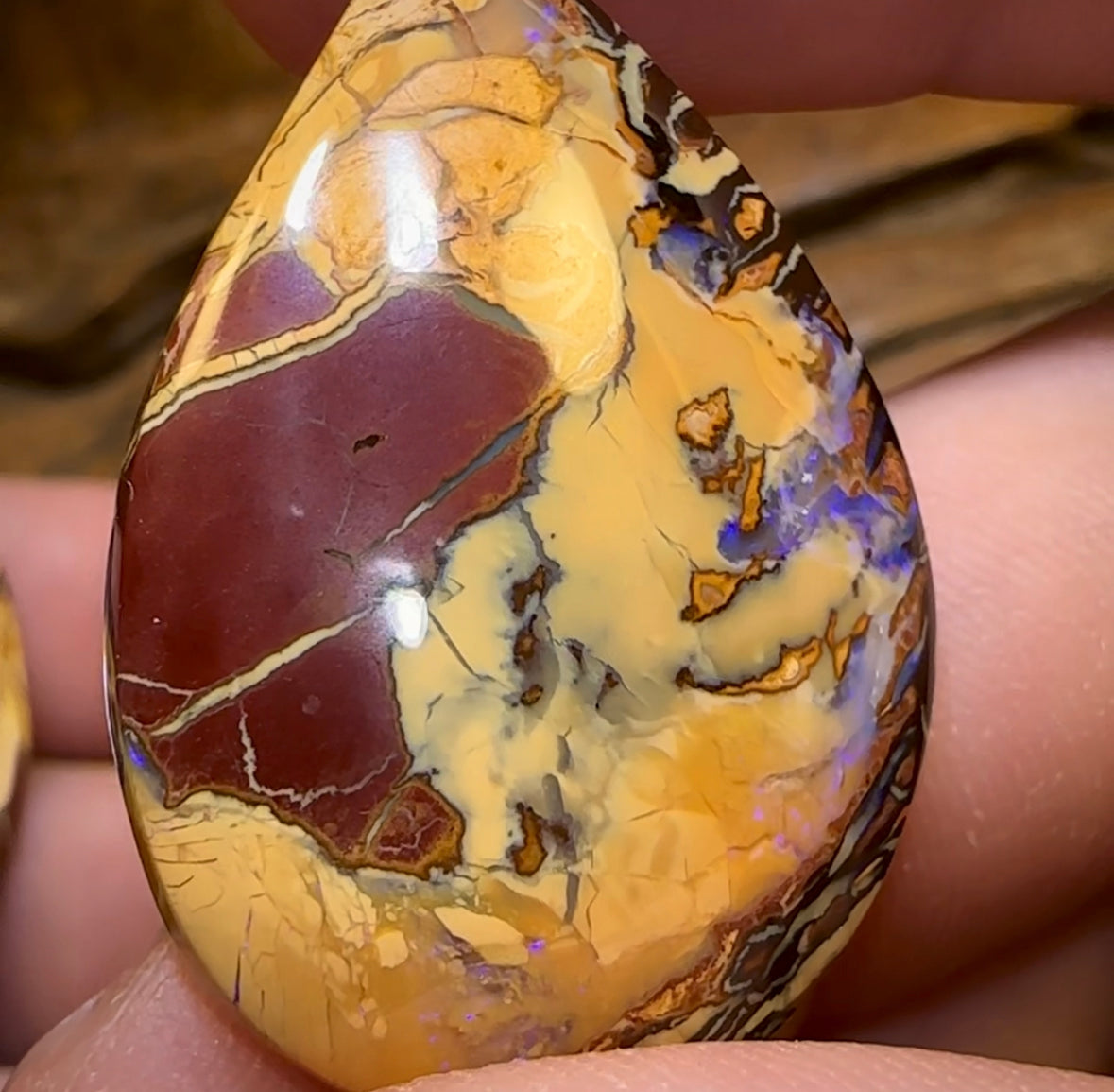 62.1cts - Yowah Nut Opal Pair. Best Double Sided  TRIBAL PATTERN - Opal Whisperers