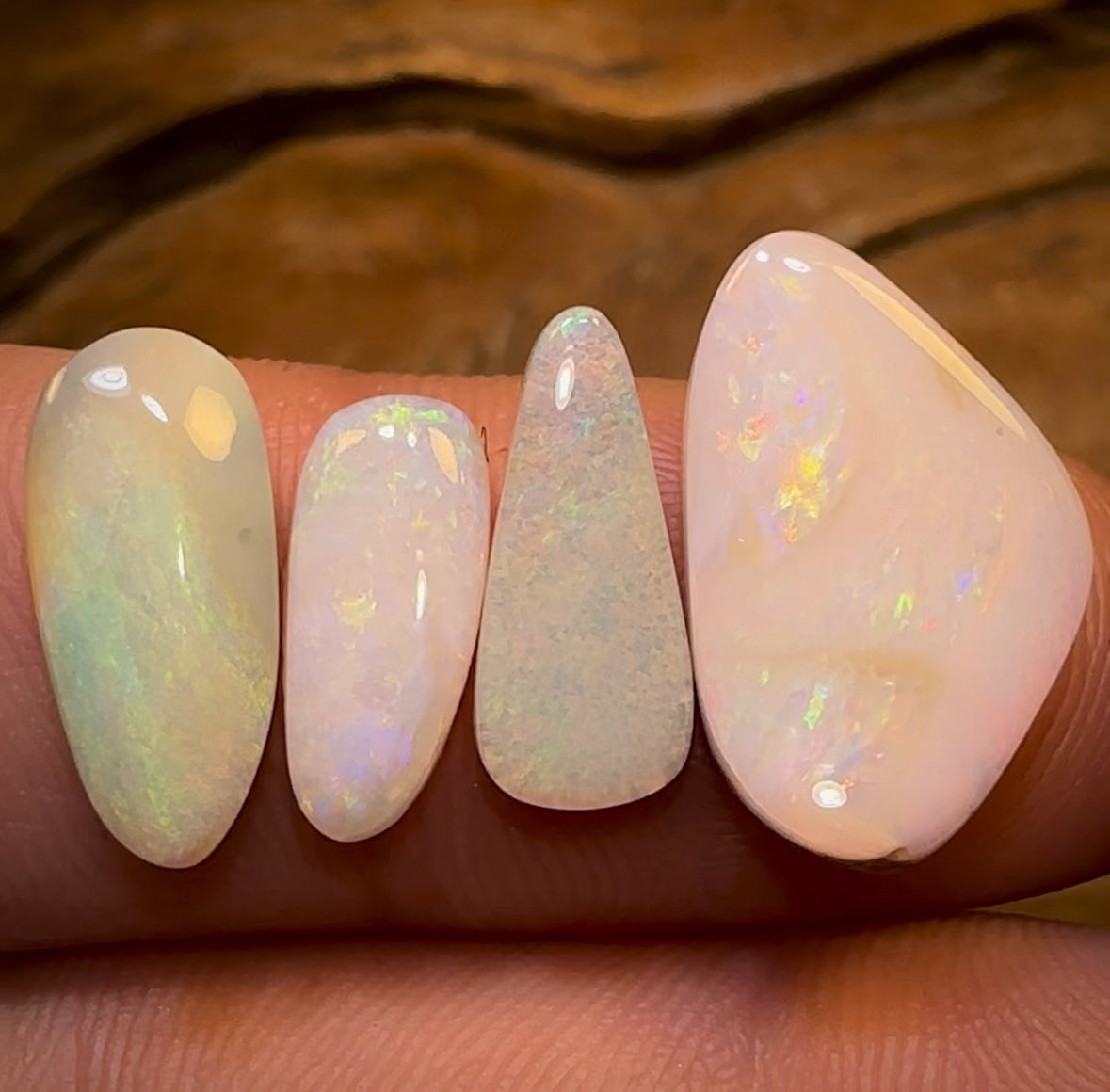 12.8cts - 4x Finished Queensland Boulder Opal Dealers Parcel