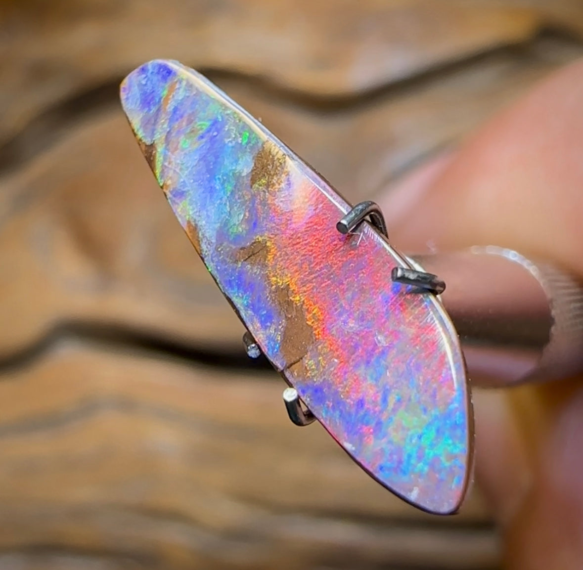 2.8cts - “Electric Sunset”Queensland Boulder Opal from Yowah - Opal Whisperers