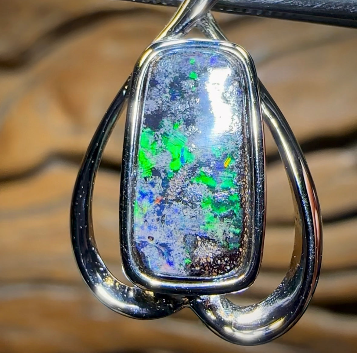 Sterling Silver - SOLID Australian Boulder Opal Pendant - Opal Whisperers