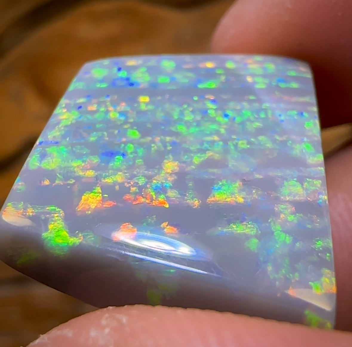 29.3cts  - ‘Red Light / Green Light’ Extremely Rare South Australian Dark Opal from Mintabie